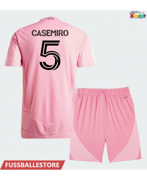 Günstige Inter Miami Casemiro #5 Heimtrikotsatz Kinder 2026-27 Kurzarm (+ Kurze Hosen)